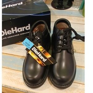 DieHard Wide Work Boots Black Leather Lace Up Steel Toe Mens Size 6.5 Wide